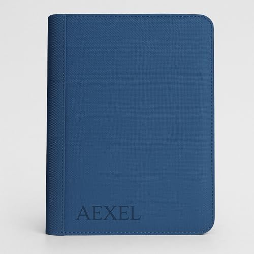 Image of Premium Trading Card Zipper Binder 360 Card Capacity 9 Pocket Pu material For Trading Cards, Sports Cards, TCG Cards (Denim blue)