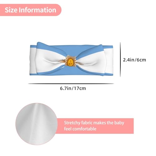 Argentine flag Printing Baby Bow Headband - Delicate Hair Accessories for Newborns, Infants, Toddlers - Skin-friendly Hairband3