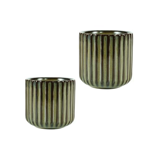 MeYuxg Kaffeebecher Ohne Henkel 2er Set 180ml Mini-tasse Ohne Henkel, Keramik Becher OhneHenkel Geeignet für Kaffee und Espresso, Dickwandige Espressotasse- Mokka Tassen Set (Zementgrau)
