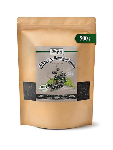 Biojoy Bayas de Saúco Negro BÍO (500 g), secas y enteras, aptas para Infusión (Sambucus nigra)