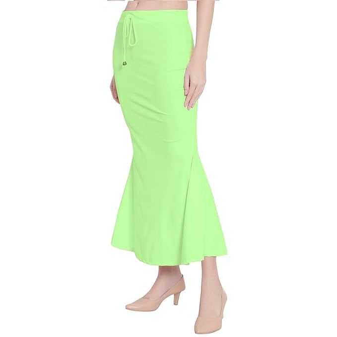 Image of Saree Shapewear Petticoat for Women Cotton Blended Lycra Shaper Petticoat with Elastic & Lace (Drawstring) Long Under Skirt Fishcut Wrinkle Free Shapewear
