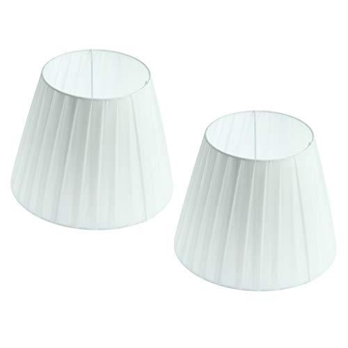 Preisvergleich Produktbild PETSOLA 2 Stück E27 Stoff Lampenschirm für Tischleuchte / Stehleuchte, weiss