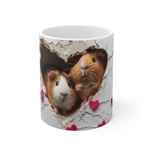 Jm-Déco Mug Maman et Bébé Cochon d'Inde Mignon - Tasse Animaux