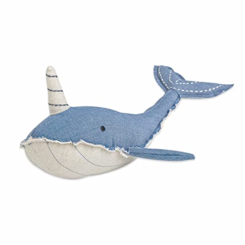 Crane Baby Handmade Plush Toy Narwhal Caspian Collection - Blue