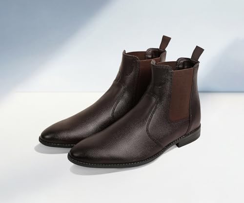 Image of LOUIS STITCH Men's Chelsea Boots | Handcrafted | High Ankle Boot| Comfortable Formal Office & Casual Wear Shoes | Dual Tone Patina Finish (LSRGPDCL)