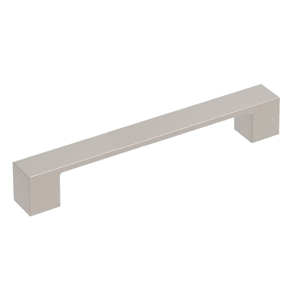 Hickory HardwareHeritage 10 Pack Square Cabinet Pulls, Low Profile Handles for Kitchen Cabinet Doors, Dresser Drawers & Bathroom Vanity, 3-3/4 Inch (96mm) Center to Center, Satin Nickel, 10 Pack