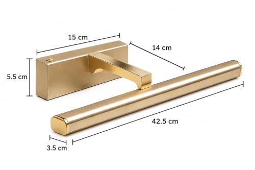 Image of FILLISKA Modern LED Picture /Dressing /Vanity /Bathroom /Mirror Light with 3 Step Light Mode & Adjustable Head (White,Warm White and Neutral White) (Champagne Gold 20Watt-9655)