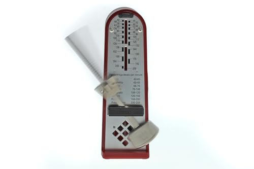Wittner Metronom Taktell Piccolino Serie 890 - Kunststoffgehäuse - Ohne Glocke - Rubinrot - Mechanisch zum Aufziehen - Keine Batterien erforderlich - Made in Germany