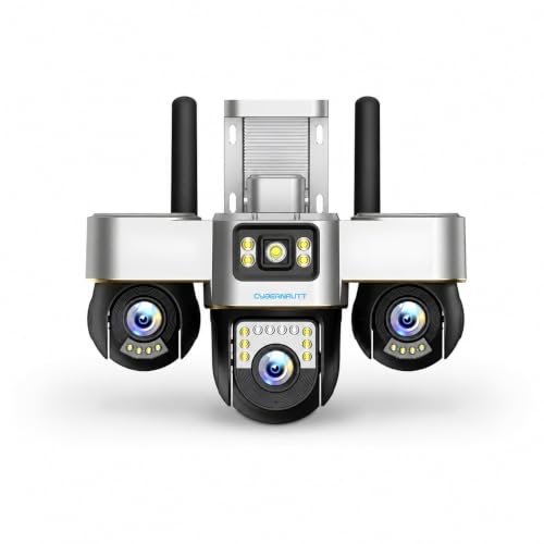 Image of XUGA Cybernautt Z18K WiFi Security Camera, Triple Lens 18MP Total, H.265 AVI, Pan 355 Tilt 90, Human Motion Tracking & Face Detection, Night Vision, 128GB TF Card, Built-in Speaker & Mic 6+6+6MP