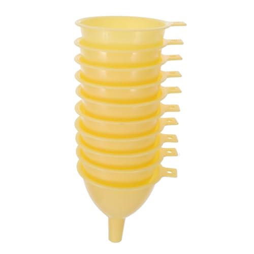 VILLFUL 10pcs Plastic Funnel Bottles Funnel Funnel Experiment Funnel Essential Oil Kits Water Bottles Gas Funnel Drink Travel Water Bottles Mini Perfume Funnel Bar Yellow