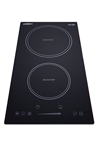 Summit Appliance Sinc2B230B 12" Wide 208-240V 2-Zone Built-In Induction Cooktop In Black Glass With Touch Controls, Automatic Shutoff, Residual Heat Indicator Light, Timer Function And Power Boost #TOP6