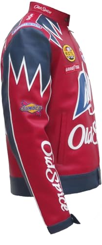 Men's Ricky Bobby Old Spice Racing Faux & Real Leather Jacket - Ricky Bobby Halloween Talladega Nights Inspired Moto Jacket2