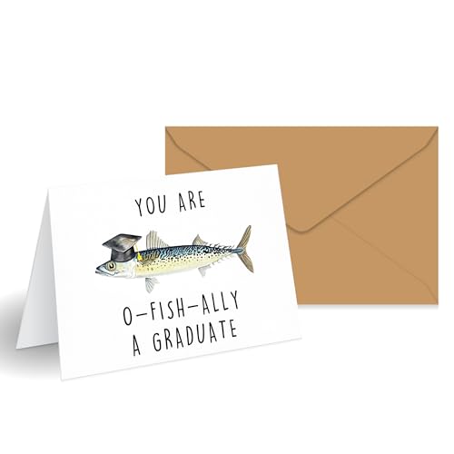 Funny Graduation Card & Gift - Humorous Congratulations for University Graduates - Graduation Party Gifts for Men & Women - 12.5x17.6cm Blank Inside Card with Envelope