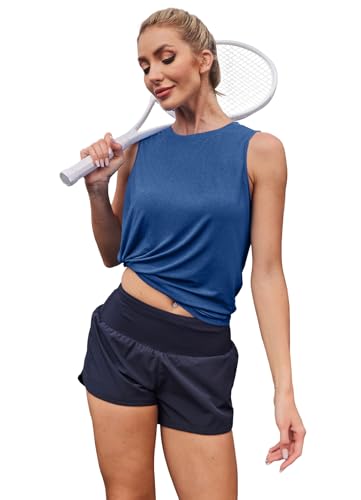 Image of Womens Workout Tank Tops Lightweight Sleeveless Shirts for Women Loose Fit Tops for Athletic Running Tennis Yoga
