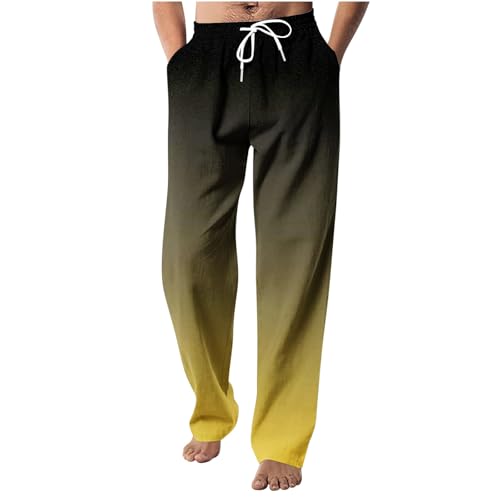 Men's Loose-fit Sweatpants Stylish Ombre Joggers Lounge Pants with Pockets for Basketball Workout Jogging Yoga