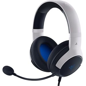 Razer Kaira X Wired Gaming Headset for PlayStation 5 / PS5, PS4, PC, Mac, Mobile: 50mm Drivers – HyperClear Cardioid Mic – Memory Foam Cushions – On-Headset Controls – White & Black