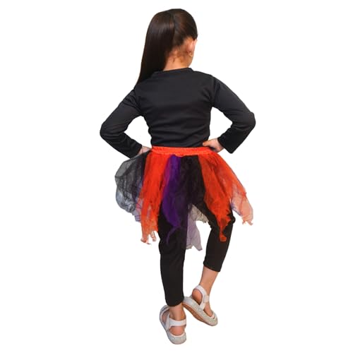 Image of Kaku Fancy Dresses Halloween Skirt for Girls | Halloween Dress for Girls | Halloween Costume for Kids | Horror Dress for Kids | Scary Cosplay Costume - 7-8 Years Multicolour