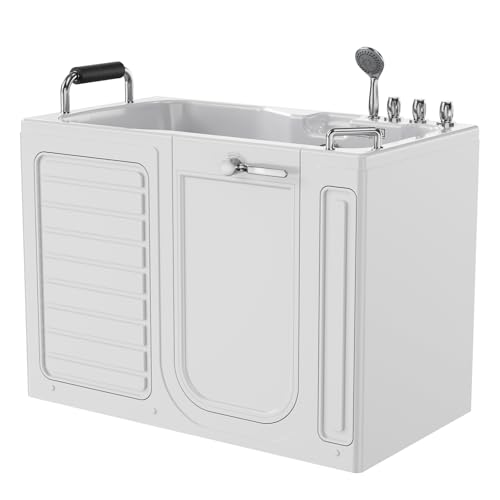 Empava Walk-In Tub, Japanese Soaking Bath, Right Outward Door, Low Threshold, Slip-Resistant, Built-in Seat, Fast Drain, Handrails, Easy Access for Seniors & Mobility-Impaired,54" - Image 4