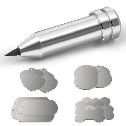 Buzzlett Engraving Tip/Tool/Etching Tool with 16 Pcs Silver Blank Tags