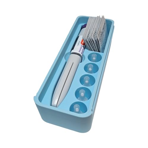 Monjaro KwikPen Weight Loss Pen Fridge Hard Case Travel Hardshell Diabetes Case for Monjaro (Ice Blue)