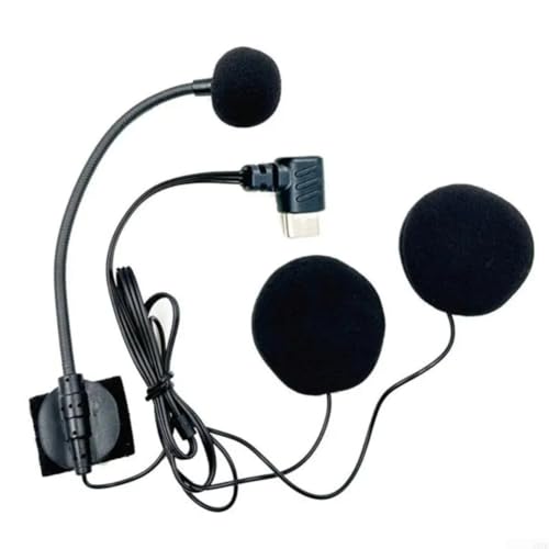Casco de motocicleta medio cubierto con conector tipo C, micrófono con cancelación de ruido, altavoces dobles y construcción ABS