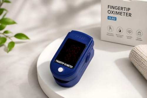 Image of Fingertip Pulse Oximeter, Digital SpO2 Oxygen Saturation & Pulse Rate Monitor with LED Display, Portable Finger Oxygen Meter for Home, Travel, Fitness & Daily Use