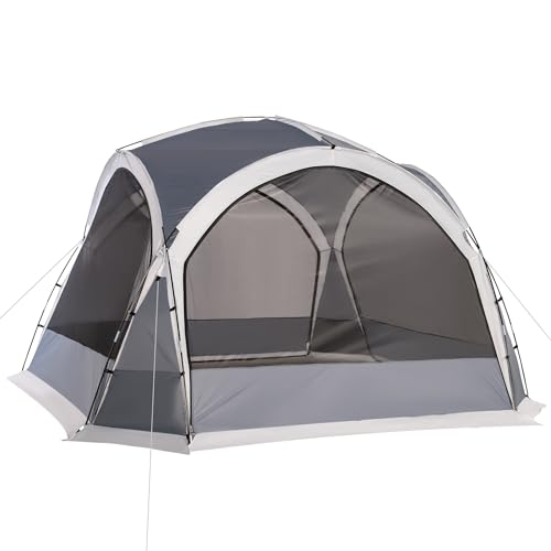 Outsunny Tente de Camping dôme familiale pour 6-8 Personnes avec 4 Portes en Filet zippées, Tissu Oxford Amovible, Crochet pour Lampe, Sac de Transport dim....