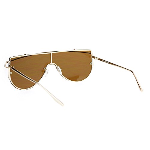 Super Wide Oversized Sunglasses Futuristic Wire Metal Flat Top Shades UV 4003