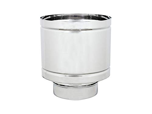 Zinc Group Fumaiolo a barril 4 Vientos inoxidable Base redondo Contera M macho 220mm Inox Lucido
