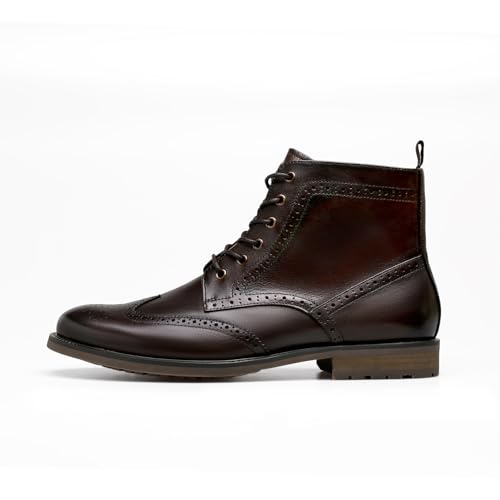 Men's Leather Boots with Brogue Design, Lace-Up Style, Composite Outsole2