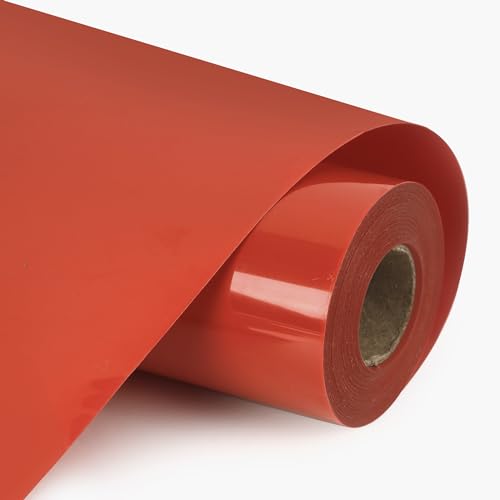 Image of HTVVETUR HTV Vinyl Rolls Heat Transfer Vinyl - 12 inch x 9ft Red HTV Vinyl for Shirts, Iron on Vinyl for Cameo - Easy to Cut & Weed for Heat Vinyl Design (04 K4 Red-9ft)