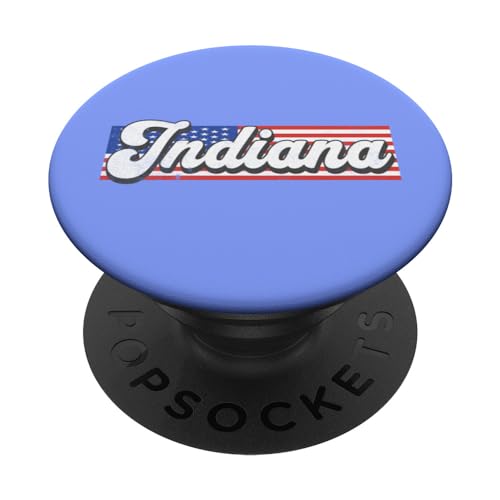 Patriotic Indiana USA Flag Stripe Vintage State Indiana PopSockets Standard PopGrip