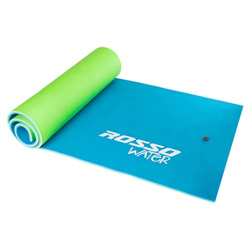 Rosso 18″x6″ 8-Person Roll-up Pool Float Pad, Pool Rafts, Water Bed, Tear-Resistant Foam Mat,Pool Floaties for Adults, Pool Party, Beach, Lake, Outdoor