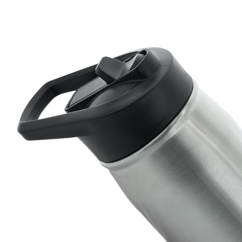 Image of adidas Straw Lid Metal Water Bottle 600 mL | Double-Wall Insulated, Leak-Resistant Lid, Stays Cold 24 Hours, Easy-Use Straw Top, Swap-Friendly Lid, Workouts & Daily Use