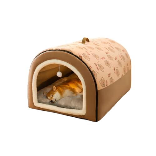 Figoday ペットハウス ペットド一ム犬 ペットベッド ドーム型 大型犬 ドーム カーキ犬小屋 室内 冬用 夏用 通年 寒さ対策 おしゃれ 犬小屋 猫 犬 小/中/大型犬 室内用 洗える 猫ハウス 可愛い 犬ハウス 猫ベッド 犬ベッド ドーム型 ペット