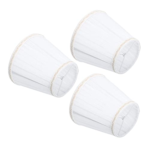 TOBBOMEY Elegant 3 Pack Crystal Bubble Light Covers for Bedside Table Lamps White Mesh Easy to Install