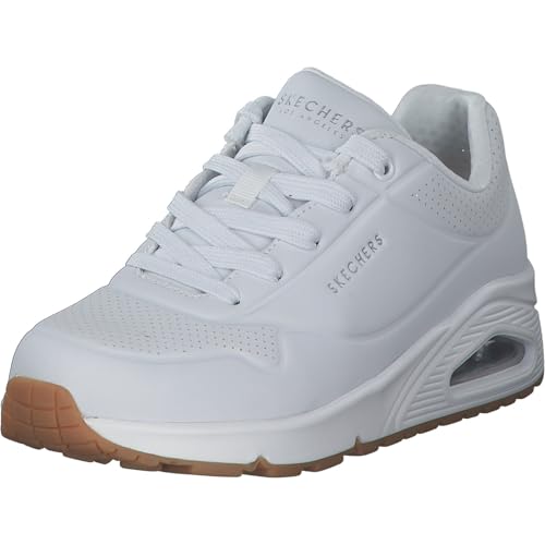 Skechers Damen UNO Stand ON AIR Sneakers, WHT weiß Durabuck, 39 EU