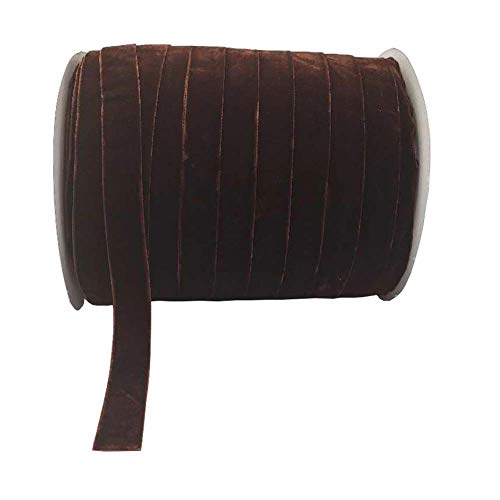Image of 10 Yards Velvet Ribbon Spool (Coffee, 5 /8 inch)