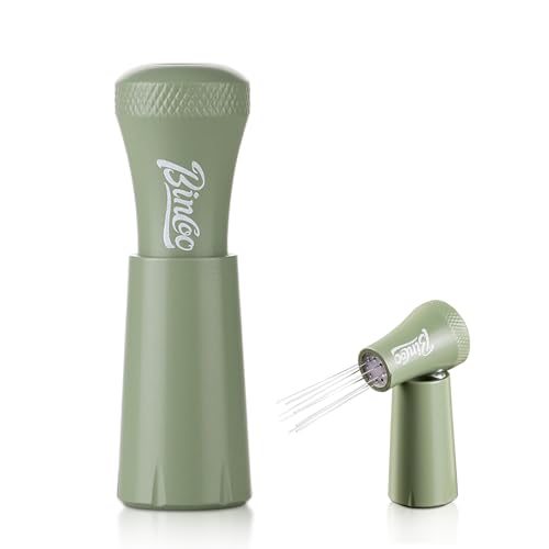 Bincoo WDT Tool Espresso Distributor – Distributor Stirrer Needle Accessories Coffee Bar Maker,9 Precision Needles (0.35mm) to Stir Your Coffee,Aluminum Handle with Stand for Barista