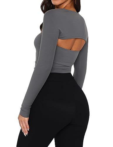 Image of Women 2 Piece Long Sleeve Y2K Cardigan Bolero Shrug Set Strapless Going Out Crop Top 2023 Fashion T-Shirt Tank Tops