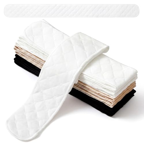 Image of Toulite 10 Pcs Reusable Bra Liners for Sweat, 3 Layer Bra Sweat Pads, Soft Cotton Outer Layer with Polyester Fiber Core