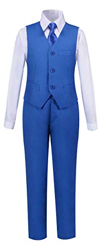 Addneo Big Boys Suits Kids Slim Fit Formal Suit Set Royal Blue Suits For Boy Outfit Children Tuxedos Size 8 #TOP2
