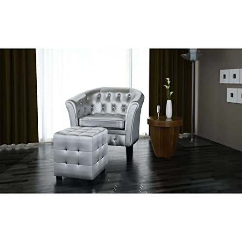 Sillón Plegable con Reposapiés Marrón miniatura 4
