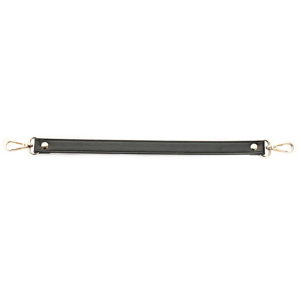 Sangle pour sac à main en cuir noir 36 cm avec boucle dorée