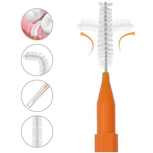 Image of Healeved 100PCS Braces Brushes Interdental Brushes Braces Flossers Braces Brush for Cleaner Toothpick Dental Flossing Head Oral Flosser Dental Picks for Teeth Cleaning(10 Colors)