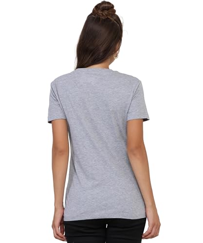 Image of Round Neck T-Shirt Top for Women | Combed Bio-Washed Ring Spun Cotton | Plain | Short Sleeves