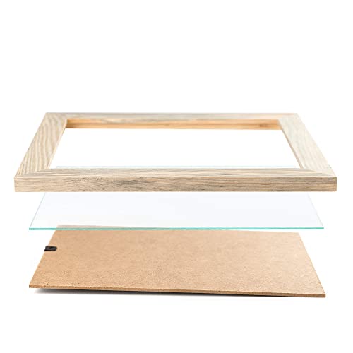 Rustic Wooden Picture Frame 8X10 - Unfinished Natural Barnwood Set Of 2-100% Eco Solid Wood For Wall Mounting And Tabletop Photo Frames #TOP5