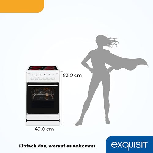 Exquisit Standherd 50 cm mit Glaskeramik Kochfeld und Backofen