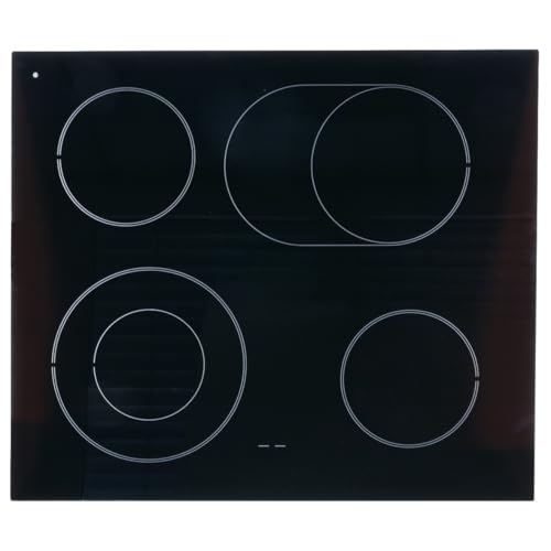 VIOKS Placa de vitrocerámica de repuesto para Gorenje 480884, cristal de repuesto sin marco, placa de cristal con dos rieles de fijación para cocina Gorenje 479347 ECD620SC y 514115 ECD620XOT