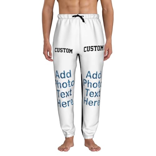 Personalized Face Photo Print Sweatpants for Men, Add Your Picture Design Joggers Pants Casual Pants, Athletic Pants